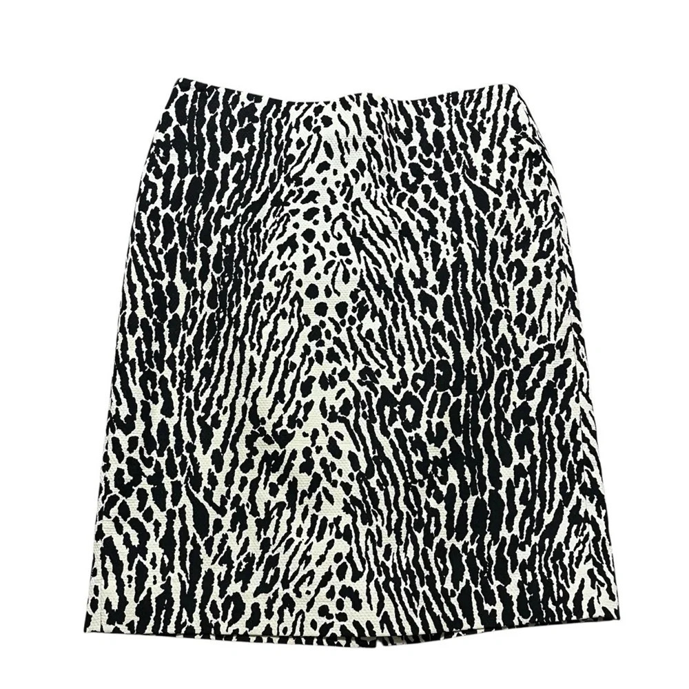 Talbots Size 2 Animal Print A Lined Pencil Skirt business casual party holiday
